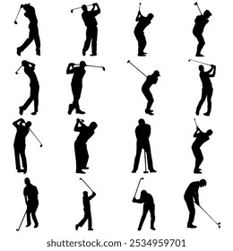 Golfspieler Silhouette Vektor Pack