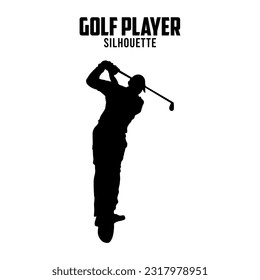 Golf Player Silhouette vector stock illustration, golf silhoutte 02