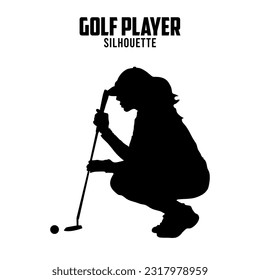 Golf Player Silhouette vector stock illustration, golf silhoutte 07