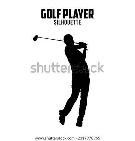 Golf Player Silhouette vector stock illustration, golf silhoutte 10