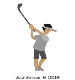 golf player simple illustration vector clip art