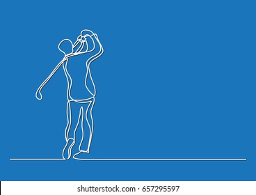 golf player - single line drawing