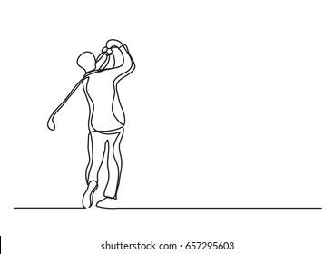 golf player - single line drawing