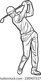 golf player swing action outdoor sport 