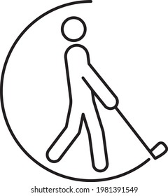 Golf Player Swing Concept, Backswing position Vector Icon Design, Club and Ball sport Symbol, Golfers Equipment Stock illustration
