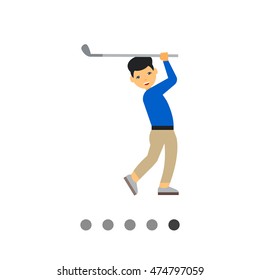 Golf Player Swing Icon