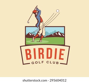 Golf player vector badge for any use