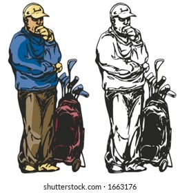 Jogador de golfe. Ilustração vetorial