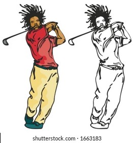 Golf player. Vector illustration