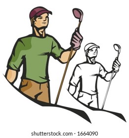 Golf player. Vector illustration