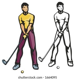 Golf player. Vector illustration