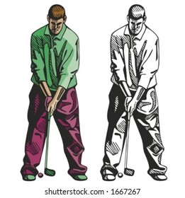 Golf player. Vector illustration