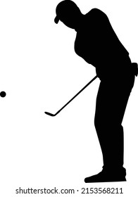 Golf player vector illustration, white colour  background.