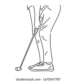 Golf Player Vector Line Art Illustration Stock Vector (Royalty Free ...