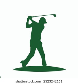 Golf player Vector Silhouette, Sports Golf player Vector Art