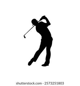 A golf player vector silhouettes illustration