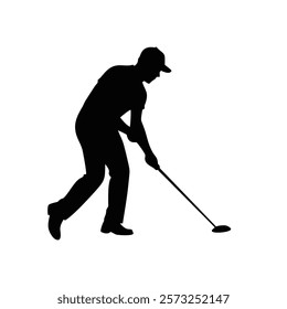 A golf player vector silhouettes illustration