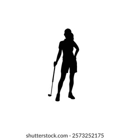 A golf player vector silhouettes illustration