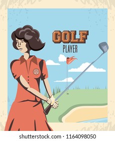 golf player woman in the course