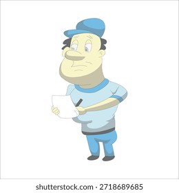 Jugador de golf escribiendo puntuación en una Ilustración vectorial de tarjeta