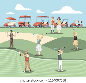 golf players people in the course
