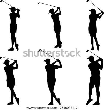 Golf players silhouette - Golf players bundle	
