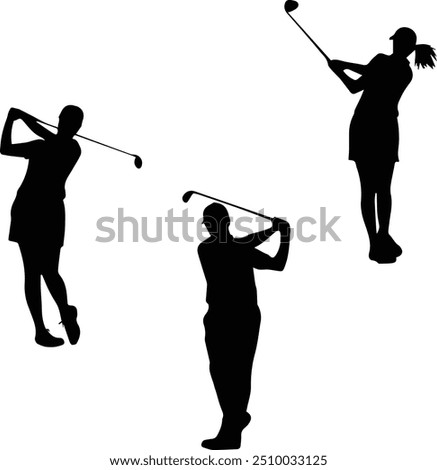 Golf players silhouette - Golf players bundle	
