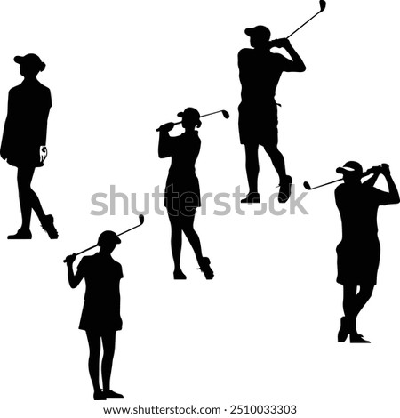 Golf players silhouette - Golf players bundle	
