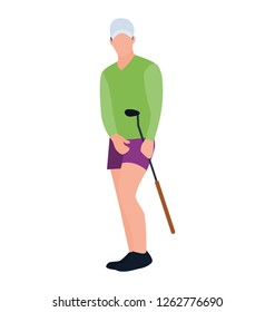 Golf playing flat icon design