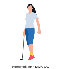 Golf playing flat icon design