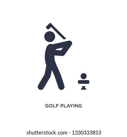 golf playing icon. Simple element illustration from activity and hobbies concept. golf playing editable symbol design on white background. Can be use for web and mobile.