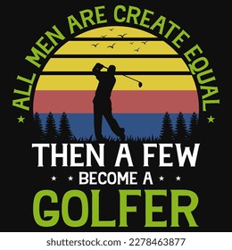Golf playing vintages tshirt design 