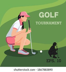 ゴルフ 女性 スイング のイラスト素材 画像 ベクター画像 Shutterstock