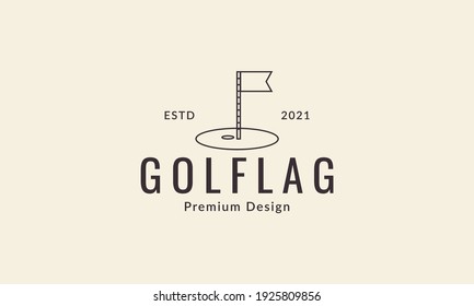 golf point ball lines flag logo design vector icon symbol graphic illustration