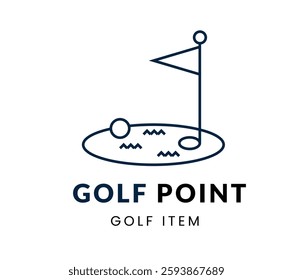Golf Point line Icon Set . Vector Illustration