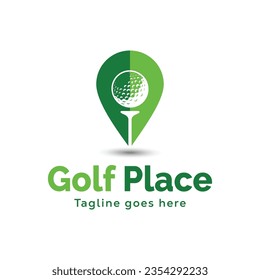 Golf Point logo design. Sports golf logo concept. Point golf design template