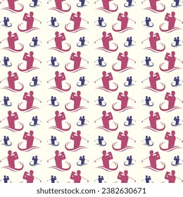 Golf pose trendy design repeating seamless pattern vector illustration background