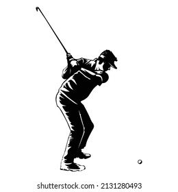 Golf poses vector silhouette illustration
