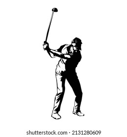 Golf poses vector silhouette illustration