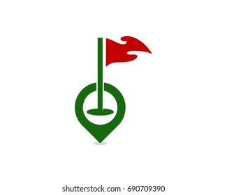 Golf Position Icon Logo Design Element