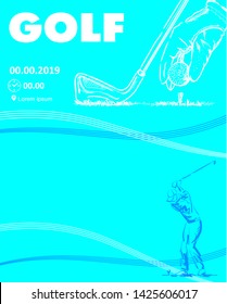 Golf poster or banner template. Minimal style