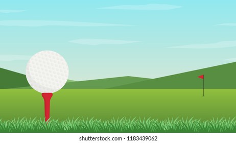 Golf poster vector. wallpaper. free space for text. background.