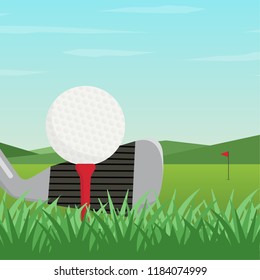 Golf poster vector. wallpaper. free space for text. background.