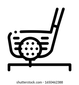Golf Putter Ball Icon Vector. Outline Golf Putter Ball Sign. Isolated Contour Symbol Illustration