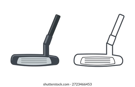 Golf Putter Face Icon Flat y Line Style Golf Club