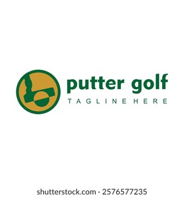 golf putter logo concept ball green gold circle