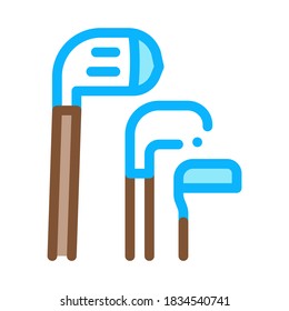 Golf Putters Icon Vector. Outline Golf Putters Sign. Isolated Contour Symbol Illustration