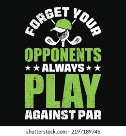 Citas de golf que dicen diseño de camisetas, elementos de vectores de golfer.