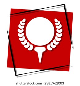 golf red banner in frame. Vector illustration.