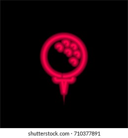Golf red glowing neon ui ux icon. Glowing sign logo vector